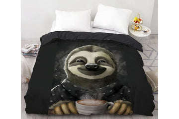 3D Sloth Laugh 99189 Bed Pillowcases - Queen size