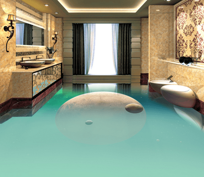 3D Moon 076 Floor Mural Wallpaper AJ Wallpaper 2 
