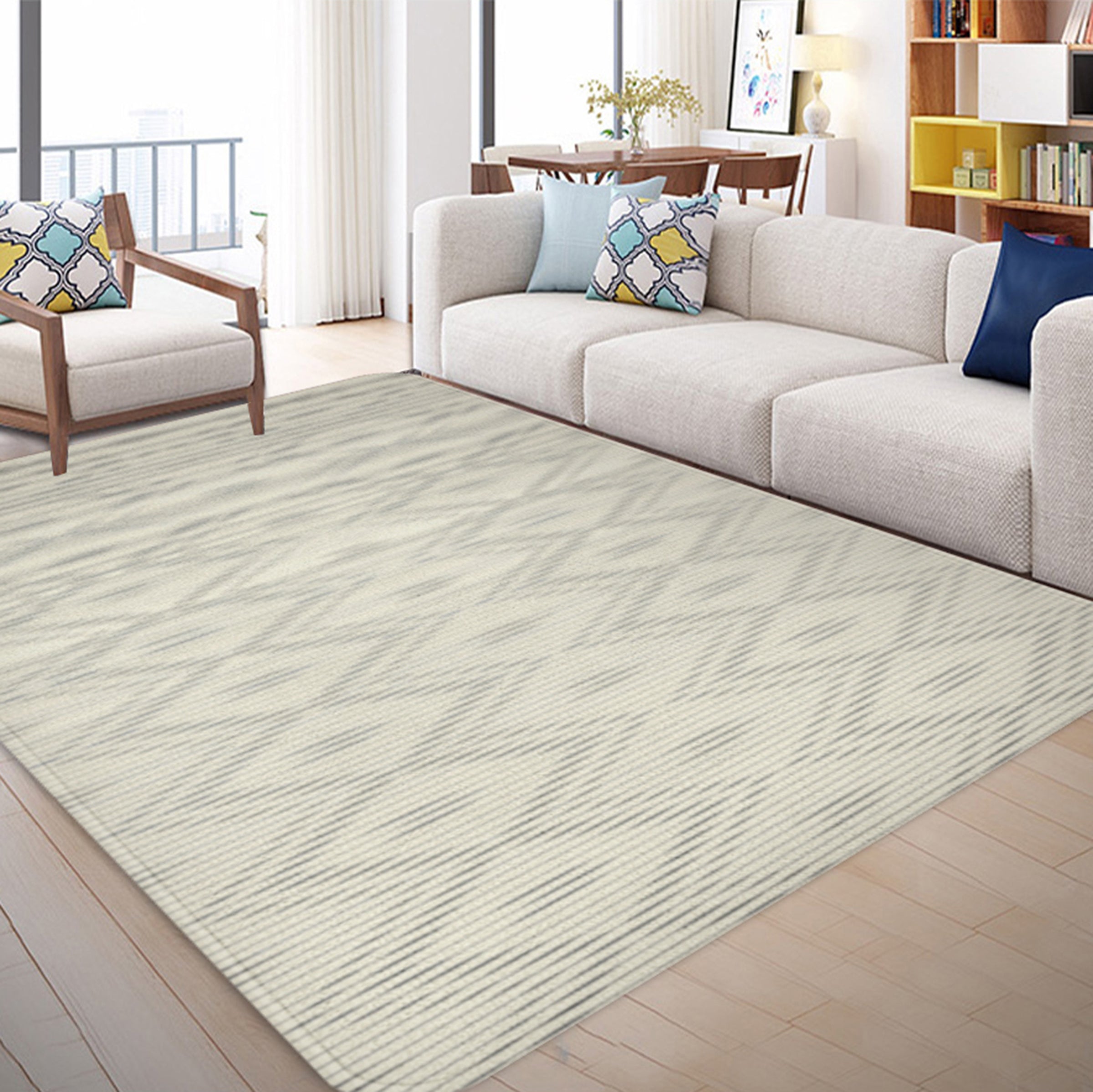 3D Gray Stripe WG145 Non Slip Rug Mat Mat AJ Creativity Home 
