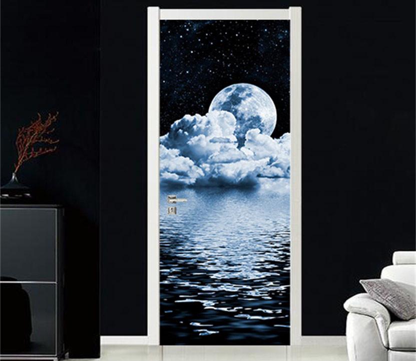 3D Cloud sea universe door mural Wallpaper AJ Wallpaper 