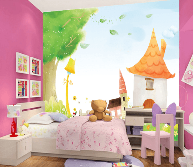 3D House Flower 342 Wallpaper AJ Wallpaper 