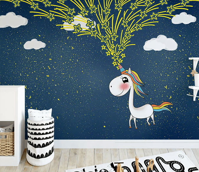 3D Cartoon Unicorn Stars 254 Wallpaper AJ Wallpaper 2 