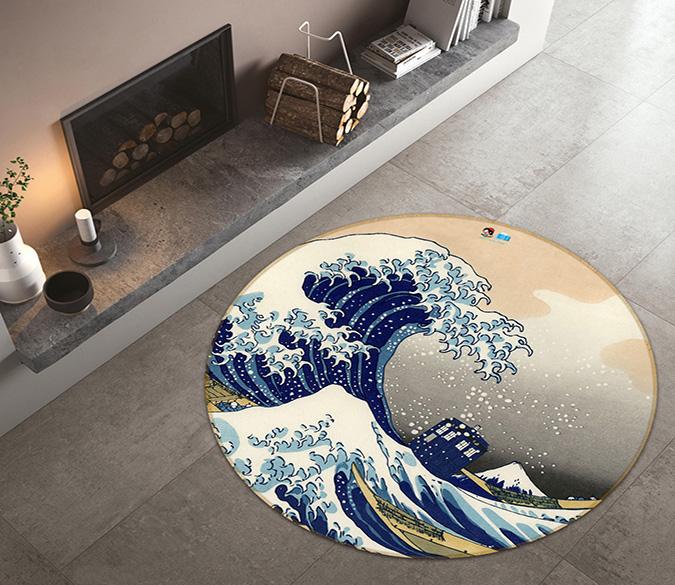 3D Graffiti Waves 322 Round Non Slip Rug Mat Mat AJ Creativity Home 