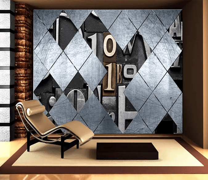 3D Iron Sheets Engraved Letters 101 Wallpaper AJ Wallpaper 2 
