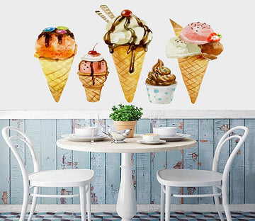 3D Cartoon Ice Cream 032 Wall Stickers Wallpaper AJ Wallpaper 