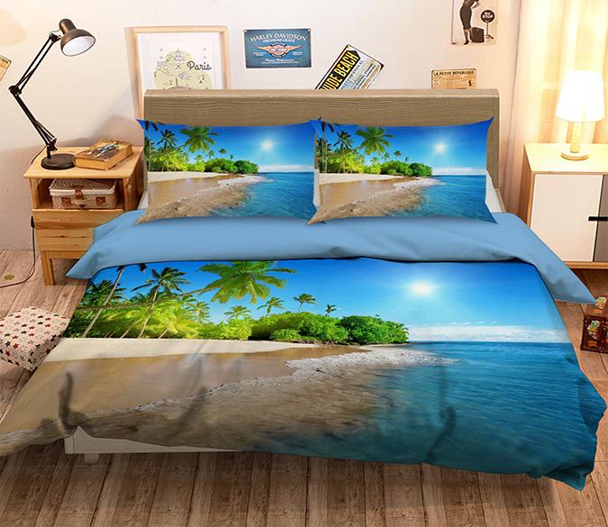 3D Sunny Beach 088 Bed Pillowcases Quilt Wallpaper AJ Wallpaper 