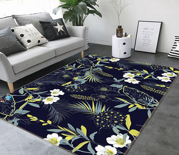 3D Black Flowers 146 Non Slip Rug Mat Mat AJ Creativity Home 