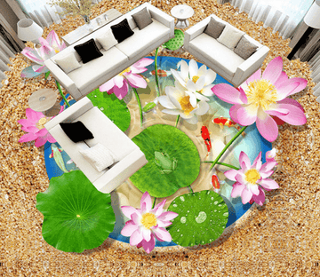 3D Open Lotus 118 Floor Mural Wallpaper AJ Wallpaper 2 