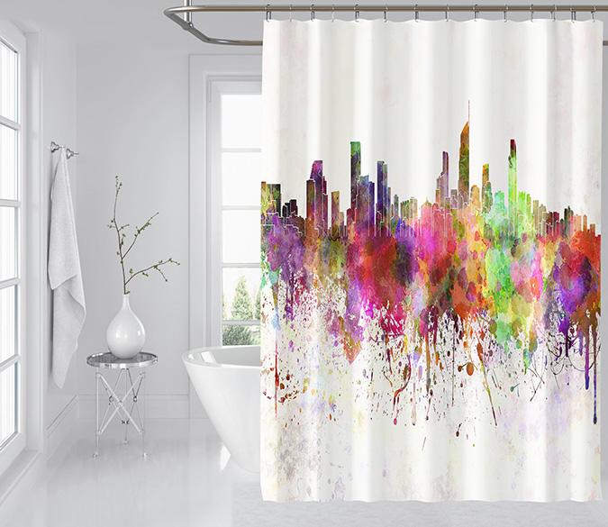 3D Graffiti City Paint 084 Shower Curtain 3D Shower Curtain AJ Creativity Home 