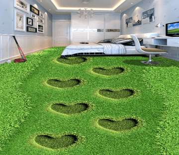 3D Grass Heart 380 Floor Mural Wallpaper AJ Wallpaper 2 