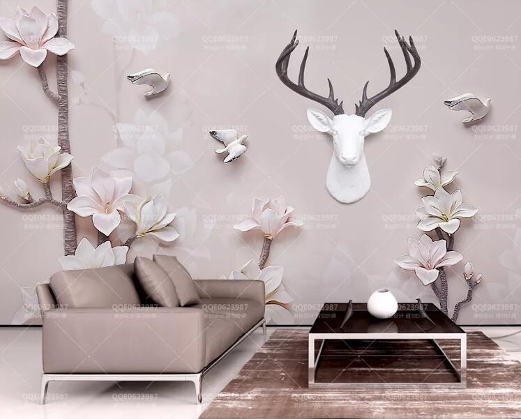 3D Pink Elk 1269 Wall Murals Wallpaper AJ Wallpaper 2 