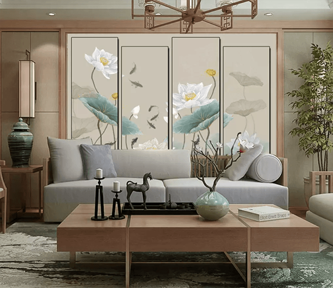 3D Phnom Penh Lotus Leaf 1362 Wallpaper AJ Wallpaper 2 