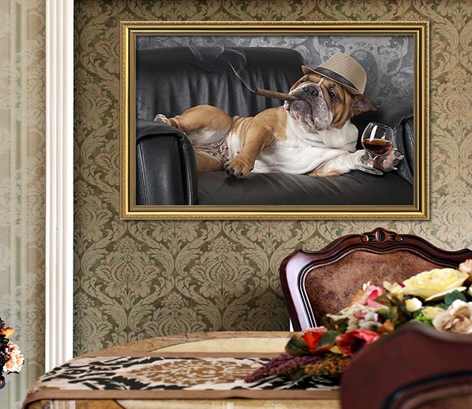 3D Social Shar Pei 059 Fake Framed Print Painting Wallpaper AJ Creativity Home 