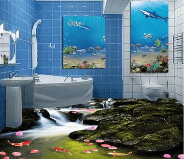 3D River Fish 051 Floor Mural Wallpaper AJ Wallpaper 2 