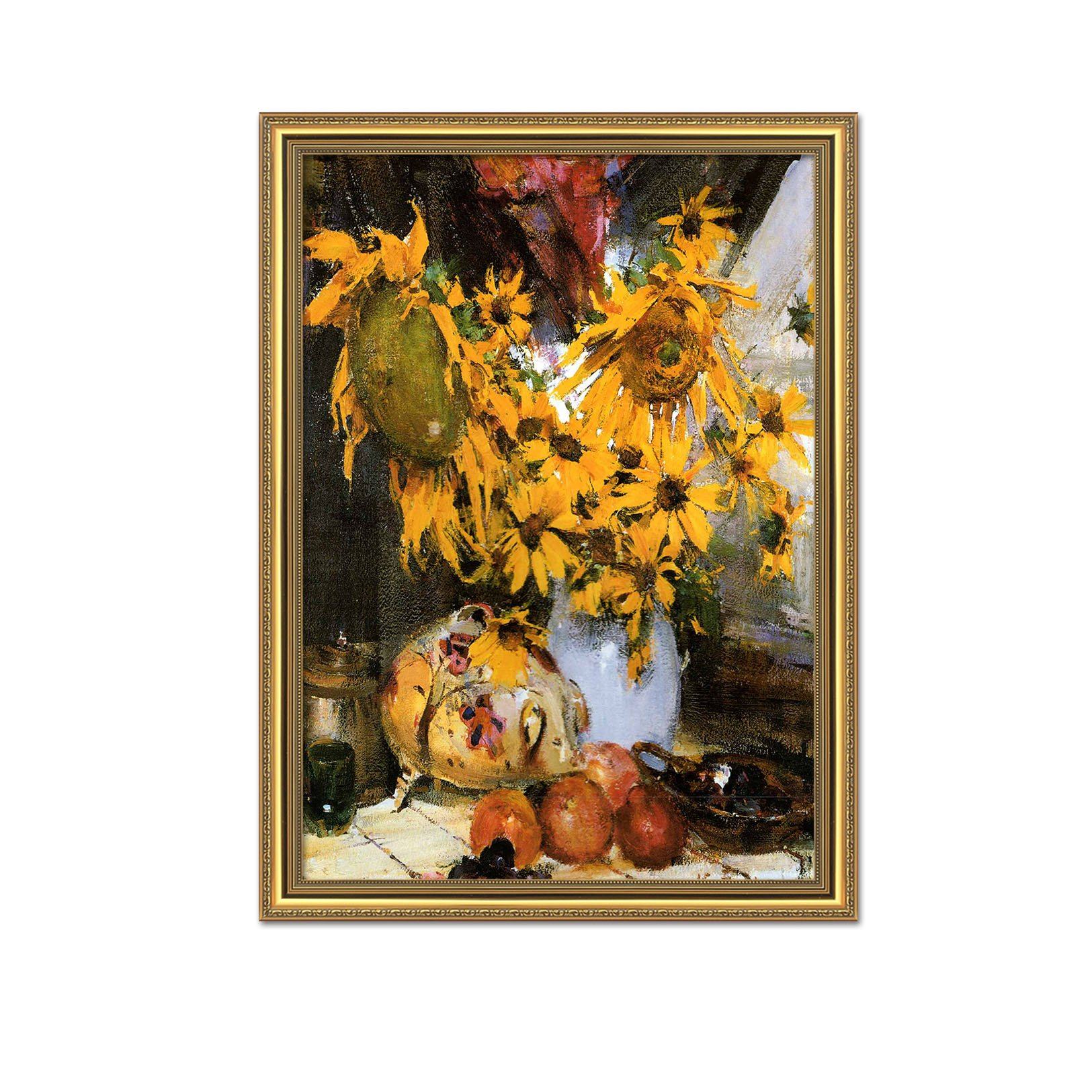 3D Painting Sunflower 139 Fake Framed Print Painting Wallpaper AJ Creativity Home 