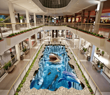3D Shark Head 077 Floor Mural Wallpaper AJ Wallpaper 2 