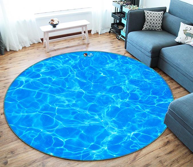 3D Water Wave 037 Round Non Slip Rug Mat Mat AJ Creativity Home 
