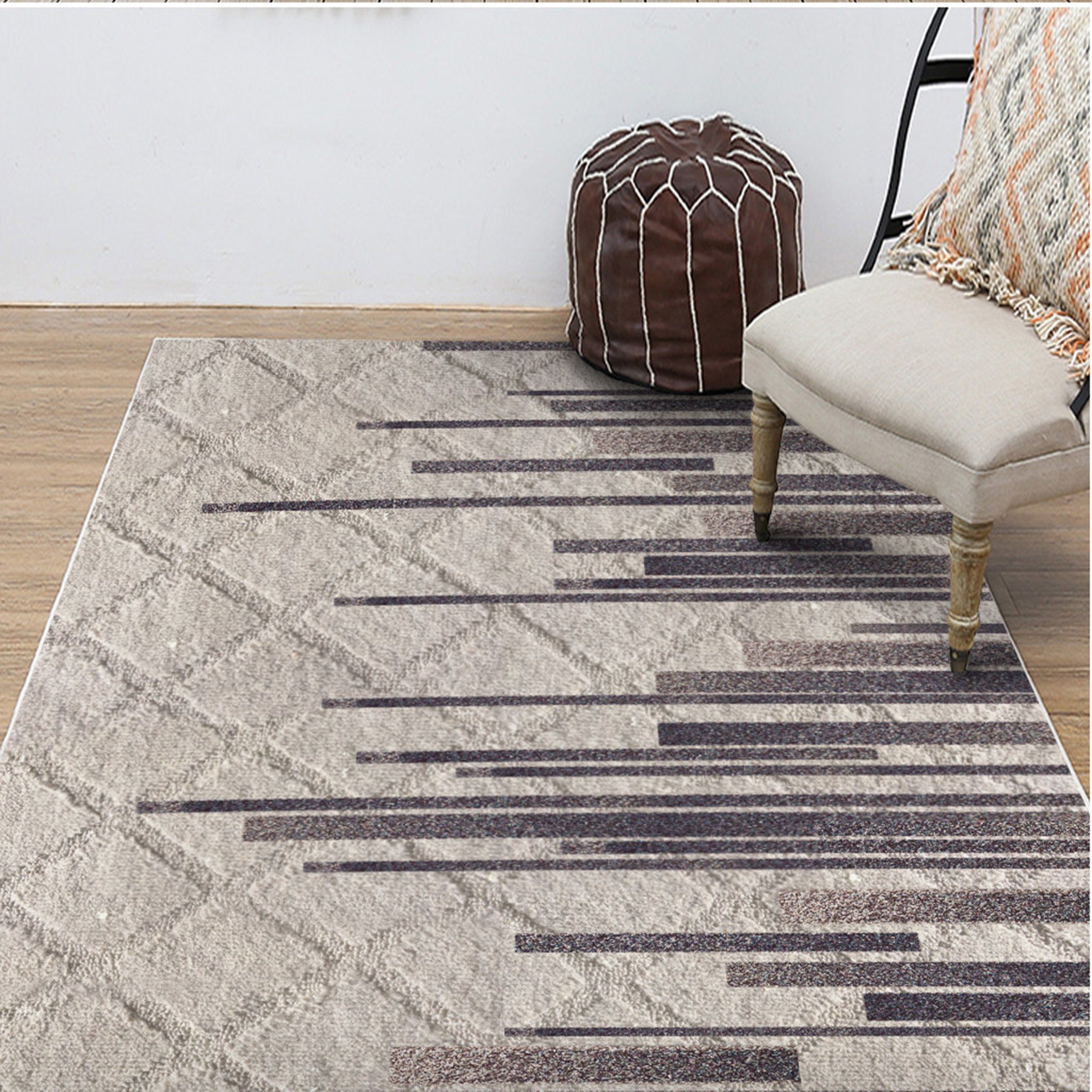 3D Black Lines WG236 Non Slip Rug Mat Mat AJ Creativity Home 