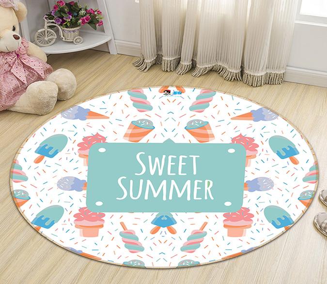 3D Ice cream Pattern 155 Round Non Slip Rug Mat Mat AJ Creativity Home 