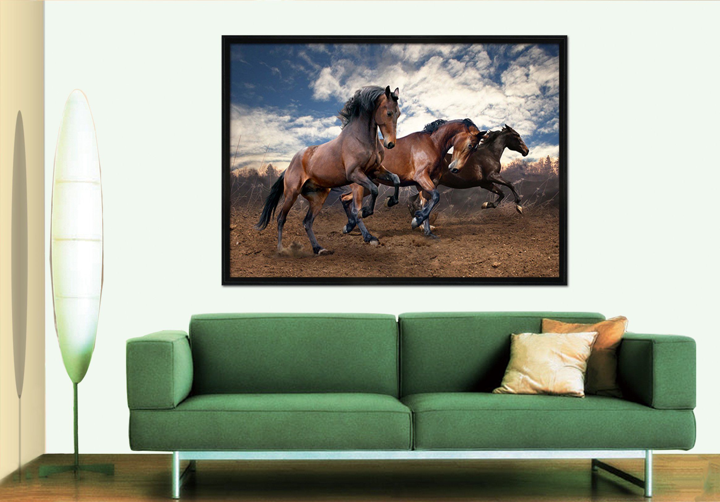 3D Brown Horse 062 Fake Framed Print Painting Wallpaper AJ Creativity Home 