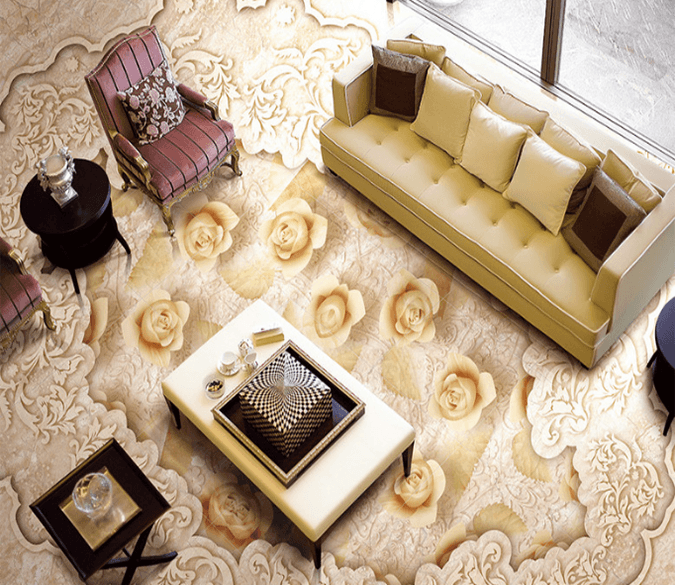 3D Little Yellow Flower 119 Floor Mural Wallpaper AJ Wallpaper 2 