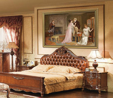 3D Reluctantly Parting 049 Fake Framed Print Painting Wallpaper AJ Creativity Home 