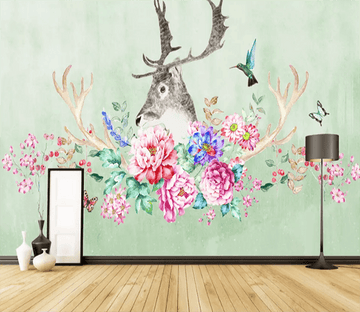 3D Antler Flower 1327 Wallpaper AJ Wallpaper 2 