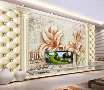 3D Blooming Lily 274 Wallpaper AJ Wallpaper 