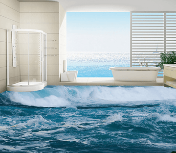 3D Waves 122 Floor Mural Wallpaper AJ Wallpaper 2 
