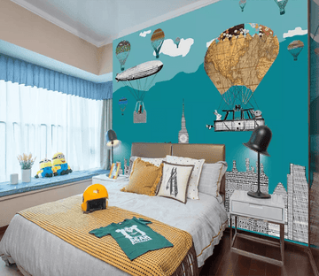 3D Hot Air Balloon Rabbit 1206 Wallpaper AJ Wallpaper 2 