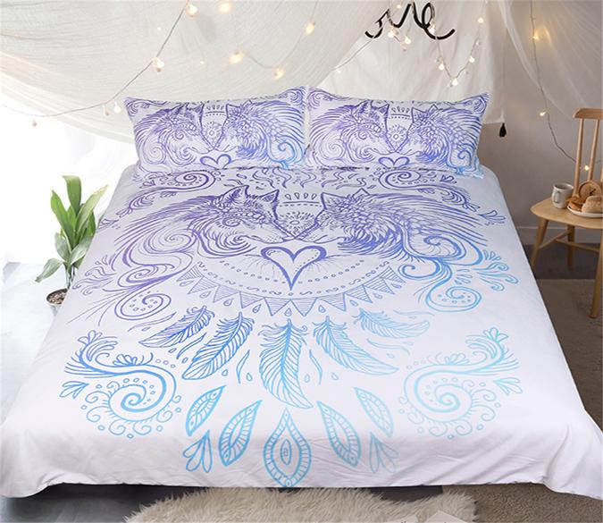 3D Pro-Wolf White 155 Bed Pillowcases Quilt Wallpaper AJ Wallpaper 