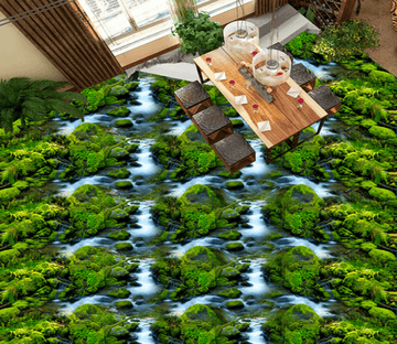 3D Green Shades 111 Floor Mural Wallpaper AJ Wallpaper 2 