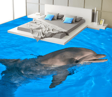 3D Cute Dolphin 134 Floor Mural Wallpaper AJ Wallpaper 2 