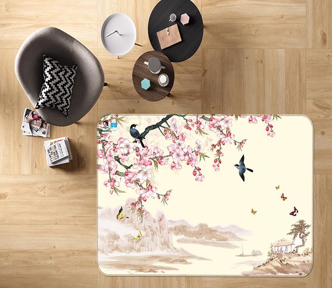 3D Peach Blossom 660 Non Slip Rug Mat Mat AJ Creativity Home 