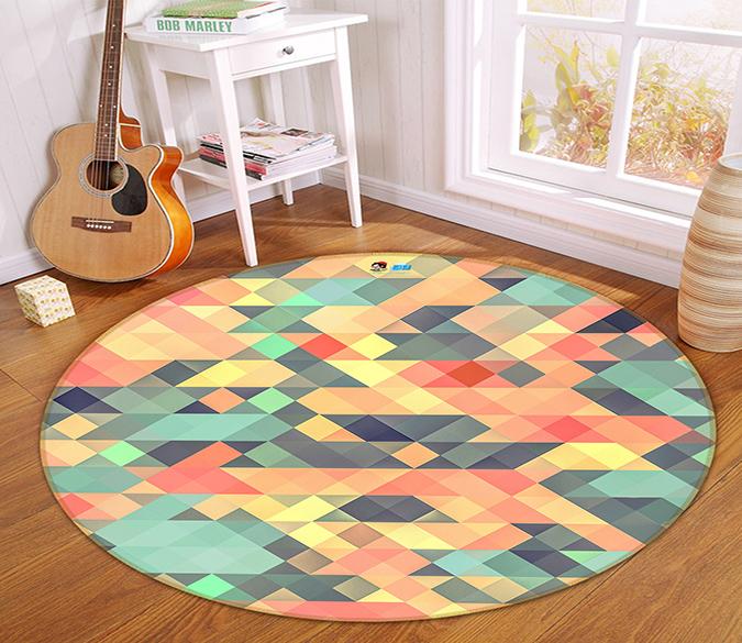 3D Colored Triangle 172 Round Non Slip Rug Mat Mat AJ Creativity Home 