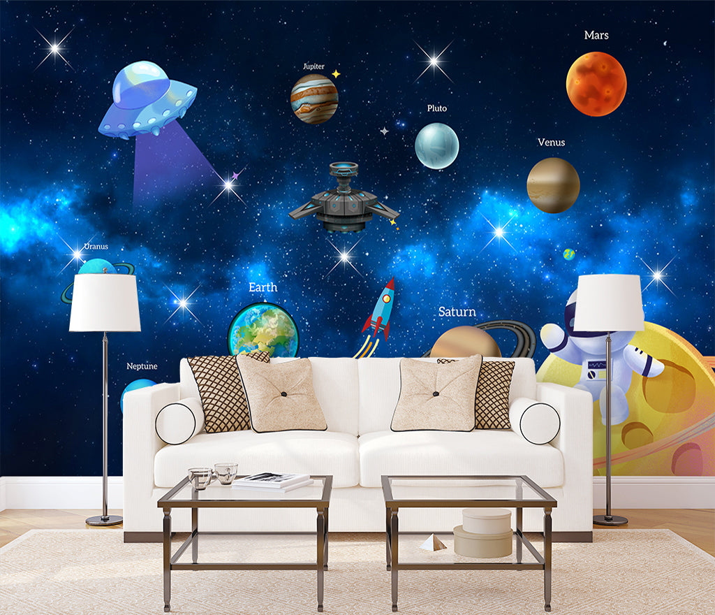 3D Planet Astronaut WC080 Wall Murals