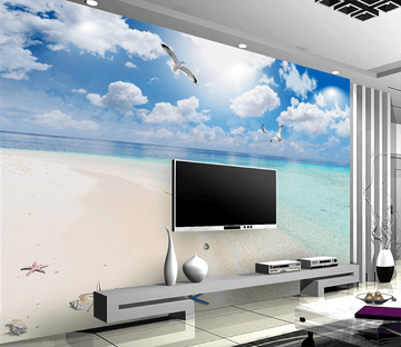 3D Seagull Starfish 112 Wallpaper AJ Wallpaper 