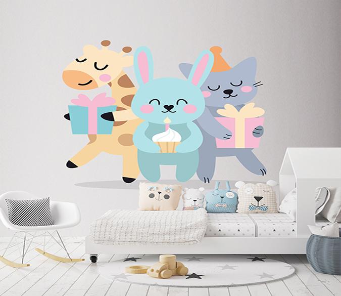3D Cute Rabbit 230 Wall Stickers Wallpaper AJ Wallpaper 