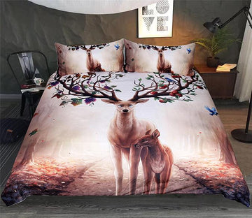 3D Mother Deer 170 Bed Pillowcases Quilt Wallpaper AJ Wallpaper 