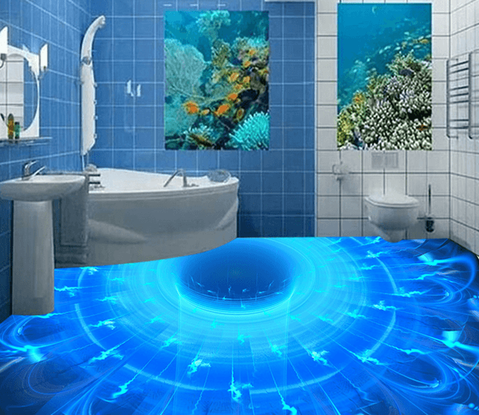 3D Blue Light 062 Floor Mural Wallpaper AJ Wallpaper 2 