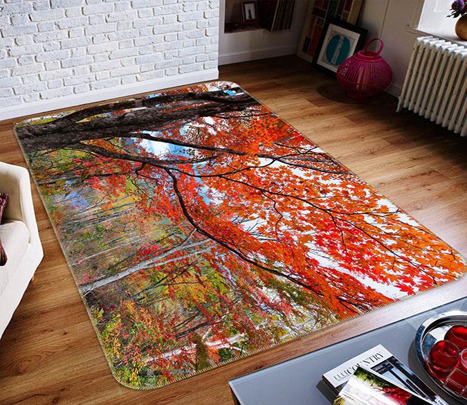 3D Maple Leaf 488 Non Slip Rug Mat Mat AJ Creativity Home 