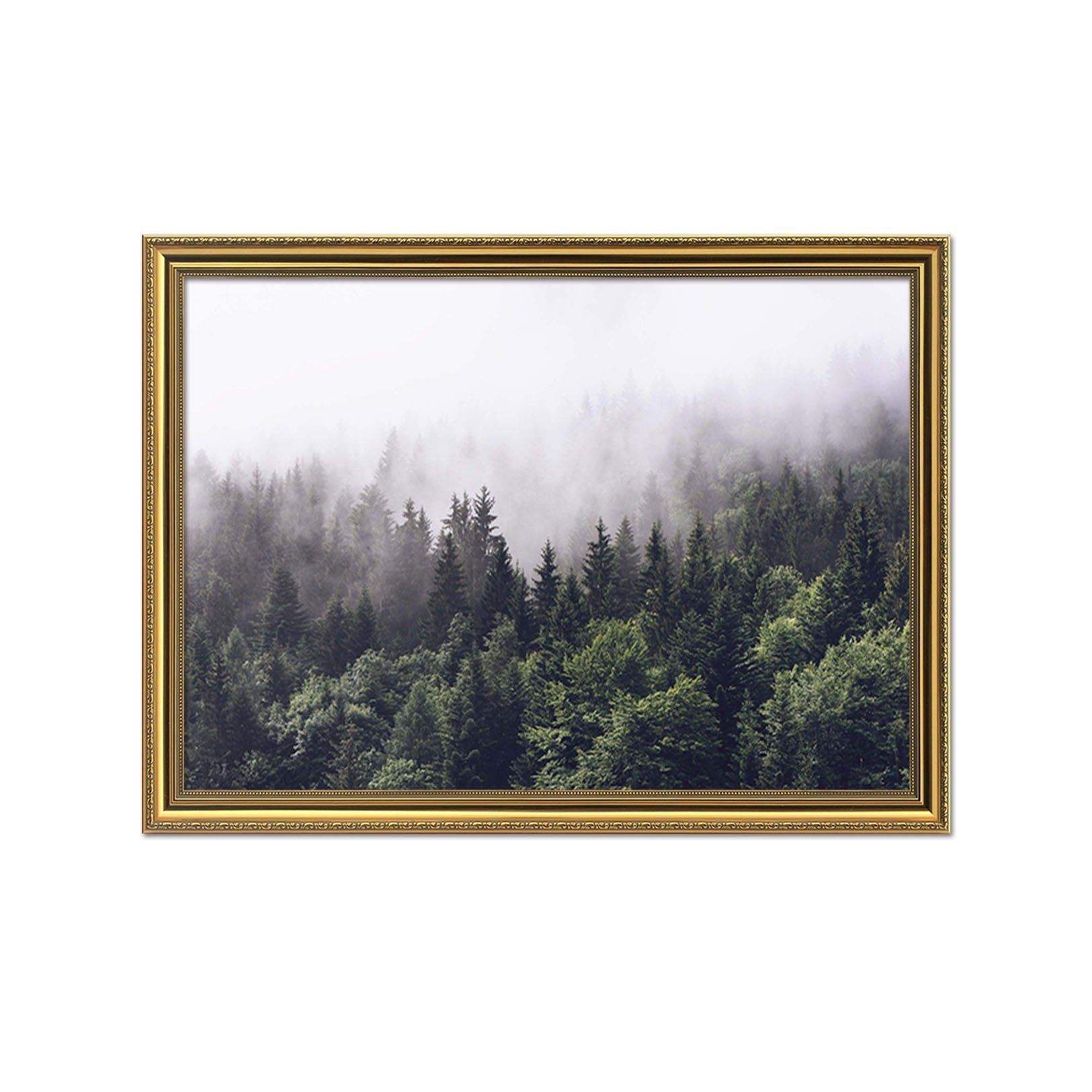 3D Dense Forest 093 Fake Framed Print Painting Wallpaper AJ Creativity Home 