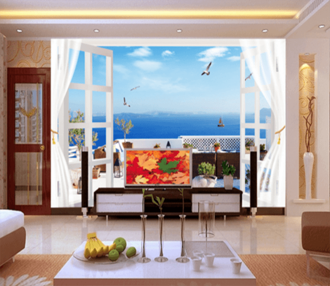 3D Boat Seabirds 126 Wallpaper AJ Wallpaper 