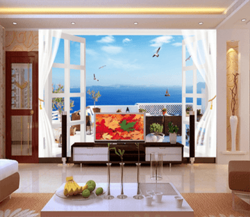 3D Boat Seabirds 126 Wallpaper AJ Wallpaper 