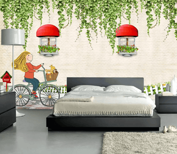 3D Vine Window Bicycle 1148 Wallpaper AJ Wallpaper 2 