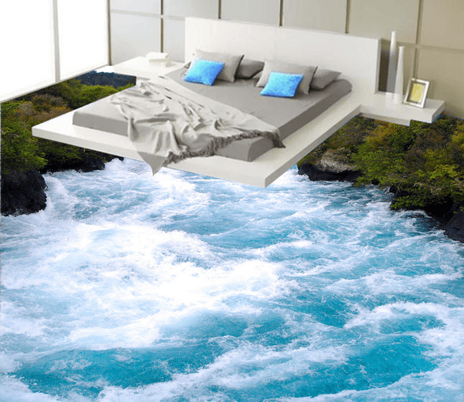 3D Waves Surge 191 Floor Mural Wallpaper AJ Wallpaper 2 