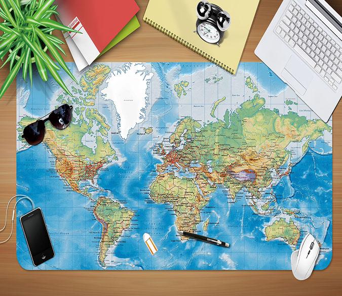 3D World Map 177 Desk Mat Mat AJ Creativity Home 