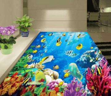 3D Multicolored Coral 343 Floor Mural Wallpaper AJ Wallpaper 2 