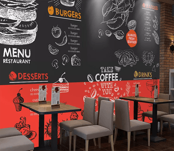 3D Doodle Hamburger Coffee 203 Wallpaper AJ Wallpaper 2 