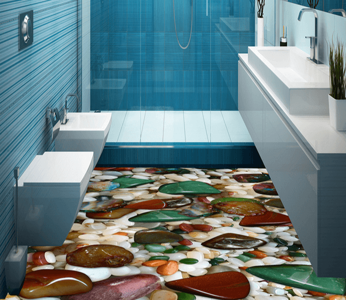 3D Multicolored Stones 050 Floor Mural Wallpaper AJ Wallpaper 2 
